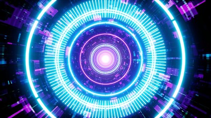 Cyberpunk Neon Tunnel VJ Art Background