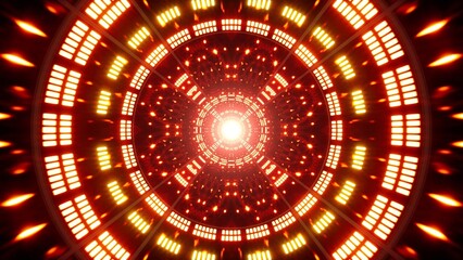 Glittering Fire Color Dotted Pattern Mandala Lights Tunnel Background