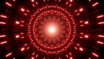 Glowing Symmetry Red Dot Lights in the Mechanical Pattern Background