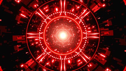 Red Sci Fi Portal Gateway Tunnel Background
