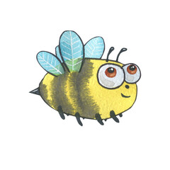 Watercolor illustration of happy Easter day. Isolated.