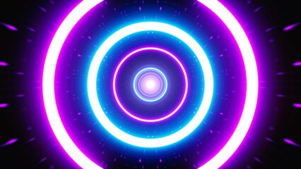 Neon Concentric Circle VJ Art Background