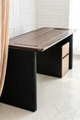 Director's office with large wooden table. Interior design