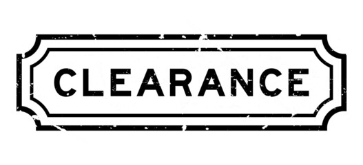Grunge black clearance word rubber seal stamp on white background - obrazy, fototapety, plakaty