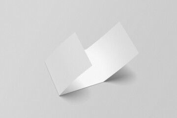 Square trifold brochure, flyer, or card mockup