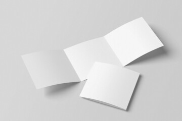Square trifold brochure, flyer, or card mockup