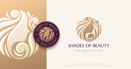 Natural beauty hair salon logo design