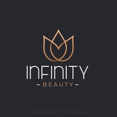 infinity linear flower beauty spa logo design