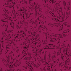 Seamless illustration with botanical hand drawn ornaments