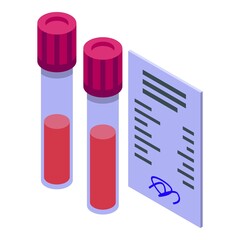 Blood test tube icon isometric vector. Medical health. Medicine clinic