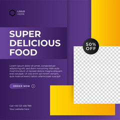 Modern universal social media post template. Web banner, flyer or poster for ads offer sale promotion marketing. Design for travel, business, food menu, fashion, creative digital agency.