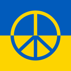 Illustration of the Ukrainian flag - peace signs