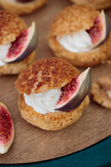 Autumn sweet dessert decorated on a table