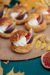 Autumn sweet dessert decorated on a table