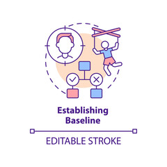 Establishing baseline concept icon. Emotional manipulation abstract idea thin line illustration. Abusive relationship. Isolated outline drawing. Editable stroke. Arial, Myriad Pro-Bold fonts used