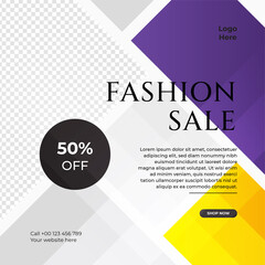 Fototapeta premium Modern universal social media post template. Web banner, flyer or poster for ads offer sale promotion marketing. Design for travel, business, food menu, fashion, creative digital agency.