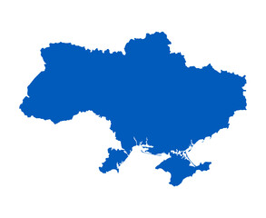 Obraz premium Ukraine Emblem Map Blue National Europe icon Symbol Vector Illustration