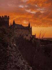 Obraz premium The Alcázar of Segovia, a medieval castle located in the city of Segovia, Castile and León, Spain. 