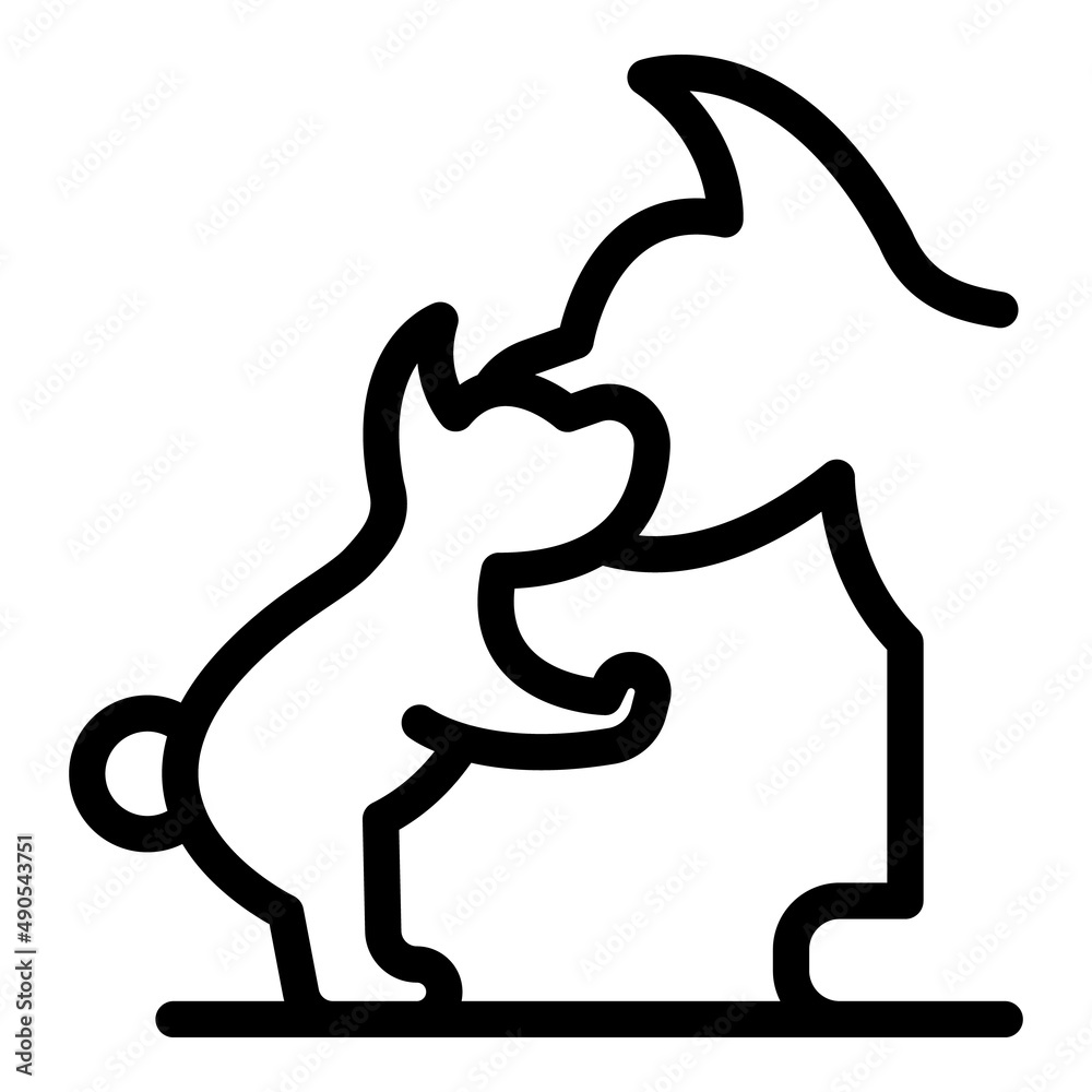 Wall mural Dog walk family icon outline vector. Pet puppy. Animal canine - Wall murals