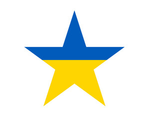 Ukraine Flag Emblem Symbol Star Shape National Europe Vector Illustration