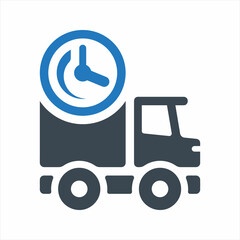 Fast Delivery Truck Icon. Vector And Glyph