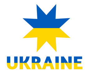 Obraz premium Ukraine Flag Symbol National Europe With Name Vector Design