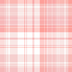 Fototapeta premium Seamless pattern in warm pink and white colors for plaid, fabric, textile, clothes, tablecloth and other things. Vector image.