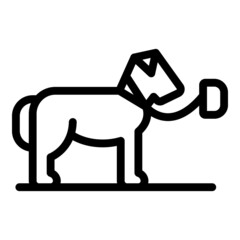 Dog walk icon outline vector. Pet leash. Animal puppy