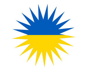 Ukraine Flag Emblem Symbol Design National Europe Vector Illustration