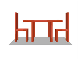 Furniture Chair Table Set Illustration
