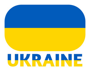 Ukraine Emblem Flag With Name National Europe icon Symbol Vector Illustration