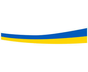 Ukraine Flag Ribbon National Europe Emblem Symbol Vector Design
