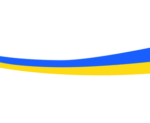 Ukraine Flag Ribbon National Europe Emblem Symbol Vector Design