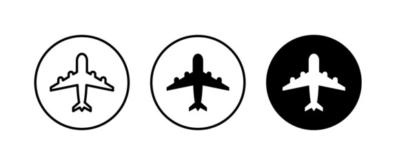 Plane, aircraft, Airplane travel, air plane flight icons button, vector, sign, symbol, logo, illustration, editable stroke, flat design style isolated on white linear pictogram