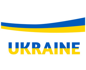 Ukraine Flag Ribbon With Name National Europe Vector Design
