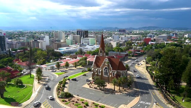 High angle view of the city of Windhoek, Namibia