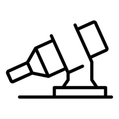 Gift wine bottle icon outline vector. Wood cabinet. Winery store