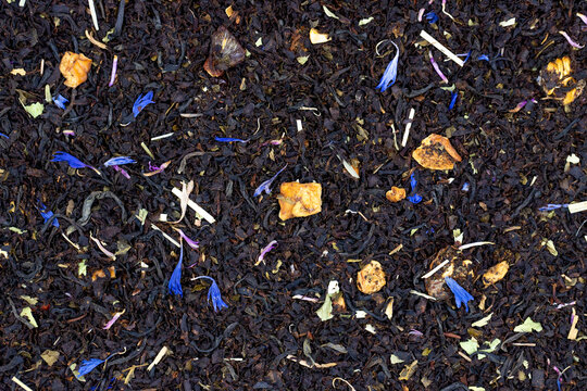 Mixed Fruit Tea. Herbal tea prepared with dried fruits and dried flowers.