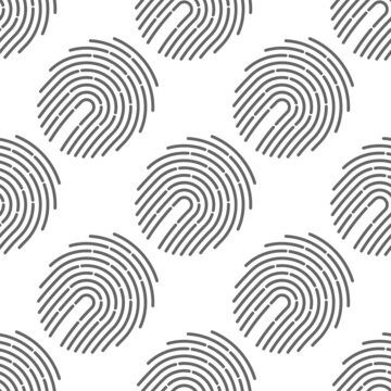 Vector gradient fingerprint icon. Single thumbprint hand sign. Biometric identity scan. Seamless pattern