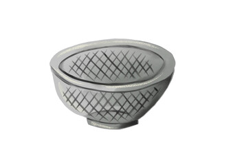 水彩で描いたざるの主線なし手描きイラスト