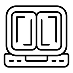 Cook waffle maker icon outline vector. Belgian machine. Recipe baking