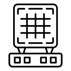Belgian waffle maker icon outline vector. Heart machine. Baking food