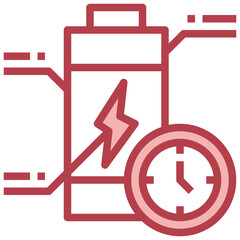 TIME red line icon,linear,outline,graphic,illustration