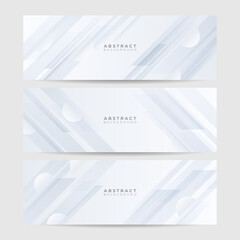 Vector abstract graphic design banner pattern background template. White abstract banner background