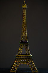 Eiffel Tower Isolated Black Background , Shaded pics
