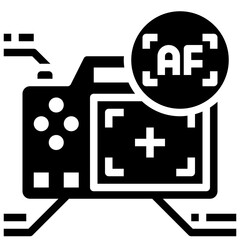 Obraz premium AUTO FOCUS glyph icon,linear,outline,graphic,illustration