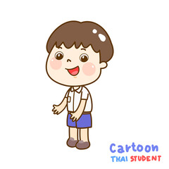 Obraz premium Cartoon Thai Student Character.