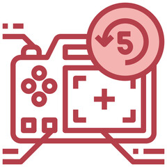 Obraz premium TIMER red line icon,linear,outline,graphic,illustration