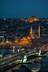 View of sunset in Istanbul from the Galata Tower