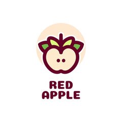 red apple Juice fruit logo concept design illustration